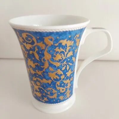 Buy Dunoon Scotland Padua Blue Mug Gold Scrolls England Cherry Denman Tulip Shape • 15£