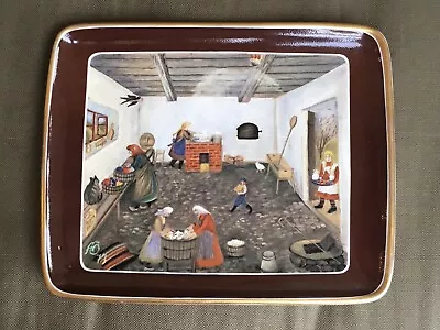 Buy Sweden 1970s Hoganas Keramik Pottery Plate Scandinavian Cottage Swedish Folk Art • 40£