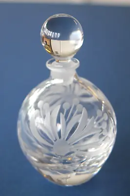 Buy Vintage Etched Crystal Cut Glass Honeysuckle Dressing Table Scent Bottle • 8.99£