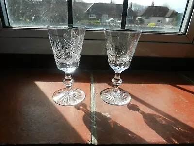 Buy Vintage Edinburgh Crystal Star Of Edinburgh Sherry Glasses X 2 • 16.99£