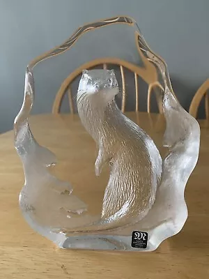 Buy Mats Jonasson Swedish Art Glass Otter Paperweight/Sculpture Signed & Numbered • 35£