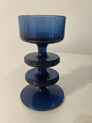 Buy Wedgwood Sheringham Blue 2 Disk Glass Candle Stick Holder - Stennett Wilson • 12.50£