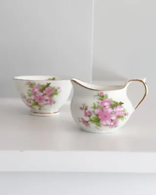 Buy SUTHERLAND HM “Peach Blossom” Porcelain Cream & Sugar - Made In England • 15.12£