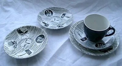 Buy Vintage 1960's Mid Century Ridgway Potteries  Homemaker  Tea Trio + Two Saucers • 34.99£