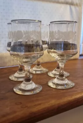 Buy Stunning Set Of 5 Small Vintage 1970's Drinking Glasses  • 8£