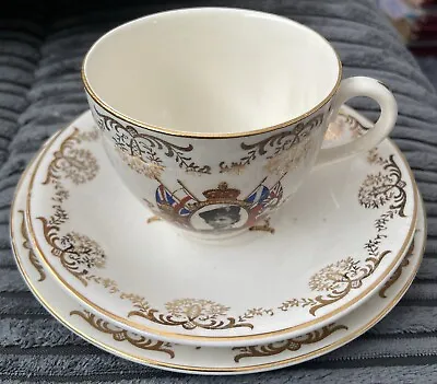 Buy Morley Ware 1953 Commemorative QEII Cup, Saucer & Sandwich Plate • 12.99£