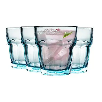 Buy Bormioli Rocco 4x Rock Bar Lounge Water Glasses Whisky Cocktail 270ml Blue • 18£