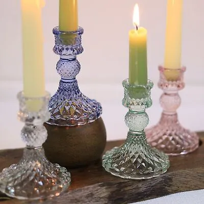 Buy Dinner Candle Holder Glass Vintage Paisley Tabletop Home Party Décor Christmas • 11.99£