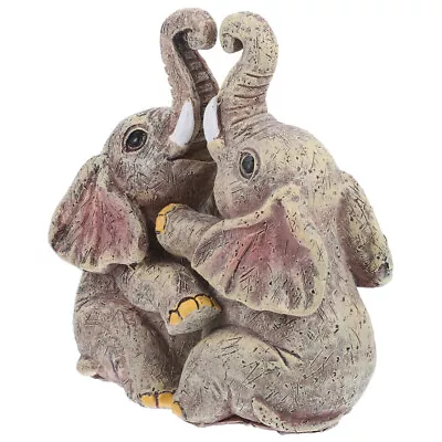 Buy  2 Pcs Elephant Ornament Lucky Statue Miniature Desktop Lovers Accessories • 15.69£