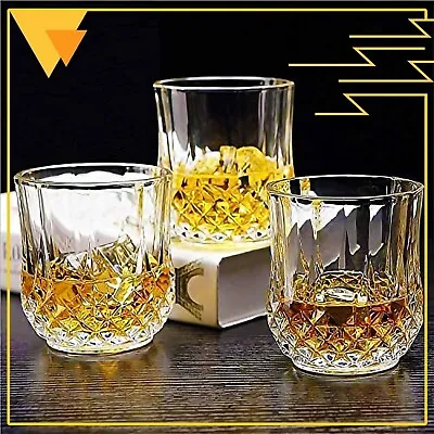 Buy New 6 Pieces Drinking Crystal Glass Water Juice Beverage Whisky Tumbler 290ML UK • 12.37£