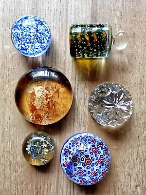 Buy Job Lot Paperweights X6 Murano, Antique Victorian, Resin, Crystal, Vintage  • 25£