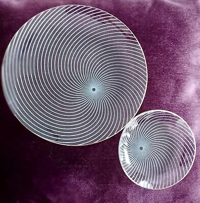 Buy 2 Vintage Chance Glass Plates Atomic Swirl Pattern 8  And 4.5  • 7£