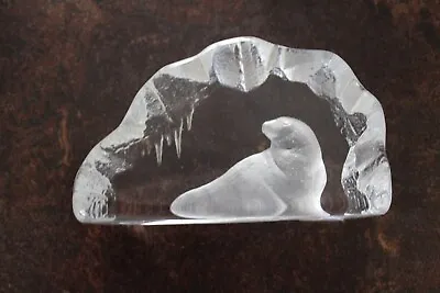 Buy Mats Jonasson 3151 Glass 16cm Seal Paperweight Ornament - VGC • 8£