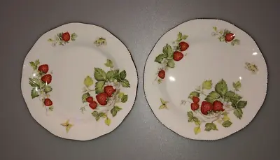 Buy Queens China Virginia Strawberry TV Plates. Rosina. X2 Vintage Plates • 16.99£