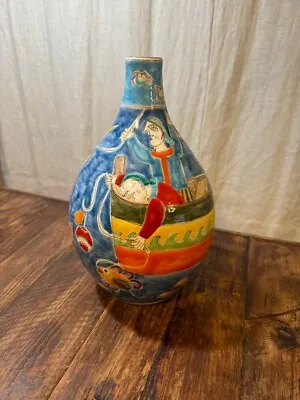 Buy DESIMONE Sun Mark Sicilian Pottery Vase Italian Vintage Interior Ornament • 545.81£