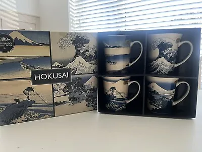 Buy Hokusai Fine China Mugs In Gift Box Set Of 4 Coffee Tea • 18£