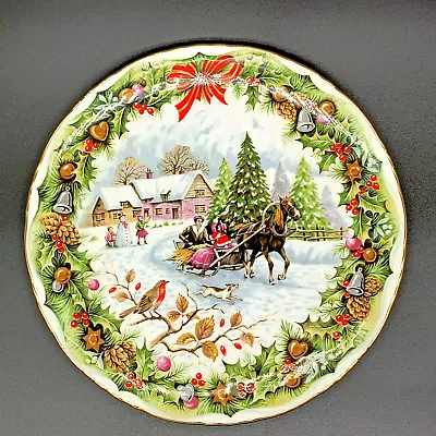 Buy 1993 Royal Albert Decorative Christmas Sleighride Plate Bone China F.f.errill • 25£