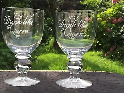 Buy Dartington Crystal Drinking Gifts Wine Glass Drink Like A Queen Huge Glass X 2 • 44£