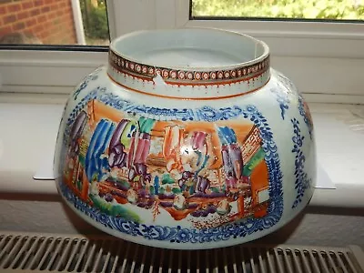 Buy LARGE ANTIQUE CHINESE PORCELAIN POLYCHROME DECORATED PUNCH BOWL D 28.7 Cm • 19.99£