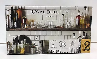 Buy Royal Doulton Neptune Tumbler Set 2 Lead Crystal 24% Brand New Boxed • 12£