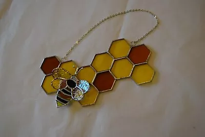 Buy Stained Glass Bumble-Bee On Honeycomb Sun-catcher's / Window Decoration's • 20£