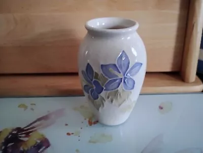 Buy Vintage Moorcroft Vase Made In England Ivory White Floral Blue • 28£