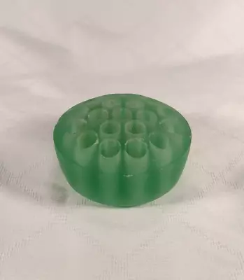 Buy Green Frosted Pressed Glass Frog England 19 Hole 3x8cm 180g • 26£