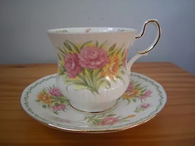 Buy Queen's China   Flower Of The Month  Cup & Saucer.(january-carnations) • 8.99£