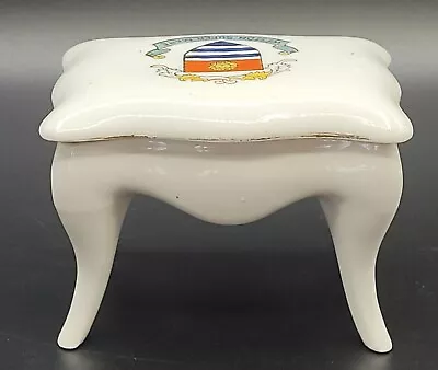 Buy Crested Ware China Stool Table Trinket Box ‘Weston Super Mare’ Very Good Condit- • 11.99£