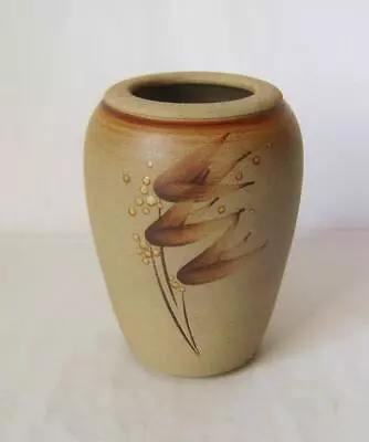 Buy Studio Pottery Vase By Marsha Turner: Unglazed Stoneware With Floral Design • 12£