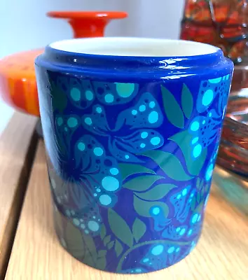 Buy Vintage Carlton Ware Storage Jar Blue Floral  Psychedelic 1960 -70s No Lid • 17.99£