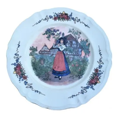 Buy Obernai Faienceries Sarreguemines France H Loux Signed Platter - Plate Costume • 12£