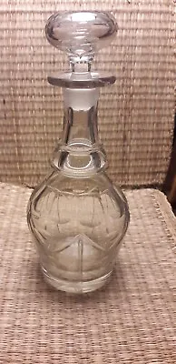 Buy Antique Georgian Anglo Irish Prussian Shaped Cut Glass Decanter & Stopper C1830 • 29£