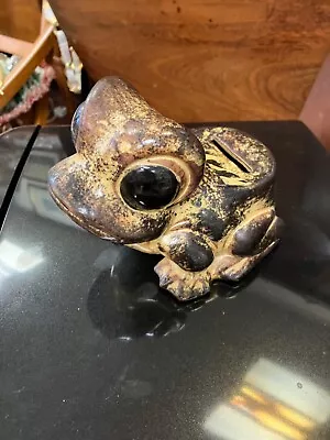 Buy Vintage 70's Peter John Pottery Frog Ceramic Money Box Piggy Bank Figure 6“ • 15.99£