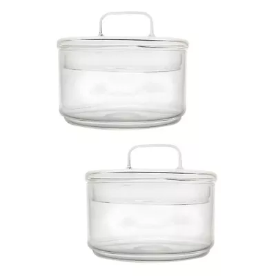 Buy 2 Glass Fruit Bowls W/ Lid - Decorative Jars & Mixing Bowl • 21.29£