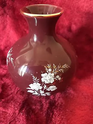 Buy PrinkNash Pottery Gloucester England Vase Burgundy Floral Gold • 15£