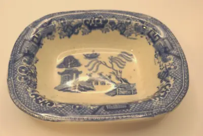 Buy Small Child’s Blue Staffordshire Willow Pattern Transferware Bowl, 1830 (61) • 24.99£