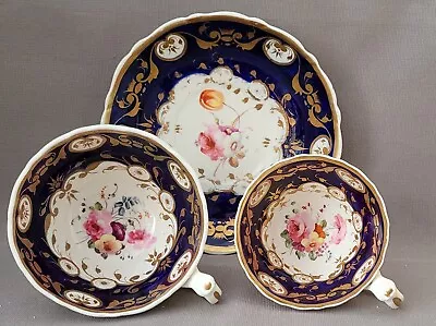 Buy New Hall Painted Flowers Pattern 3870 Trio C1827-35 Pat Preller Collection • 30£