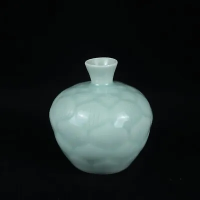 Buy Vintage Petite/Small Pale Blue/Green Celadon Asian Bud Vase Marked Zhonglong • 45.50£