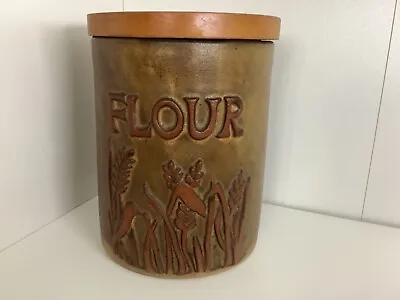 Buy TREMAR POTTERY. Cornwall. Louis Hudson. FLOUR JAR 7” HIGH. Wooden Lid. Canister. • 16£