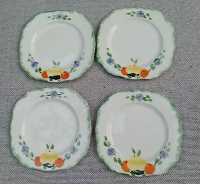 Buy Alfred Meakin SET OF FOUR Side Plates ART DECO Fruits Pear Oranges • 9.99£