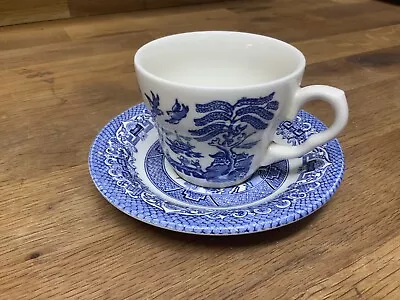 Buy Blue & White China “ Willow Pattern “ Alfred Meakin Tea Cup & Saucer • 6£