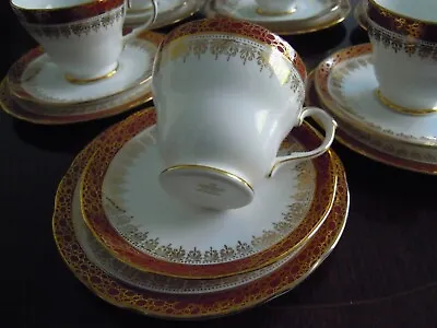 Buy LOVELY DUCHESS RED/GOLD *WINCHESTER* 18pc TEA SET NEW&UNUSED  1st Q CHRISTMAS!! • 19.99£