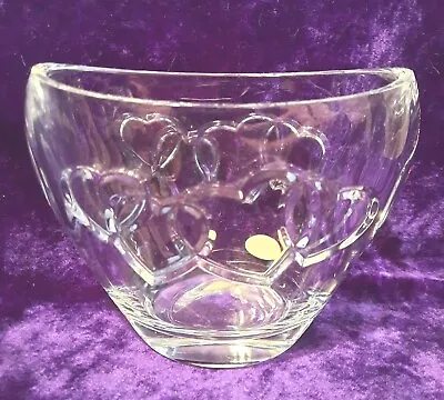 Buy Teleflora 24% Lead Crystal Oval Vase W/ Entwined Hearts Made In France • 17.29£