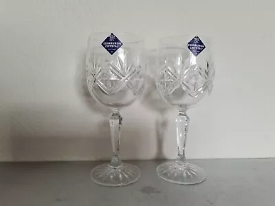 Buy 2 X Etched Edinburgh Crystal Ness Cut Crystal Wine Glasses. VGC. • 19.99£