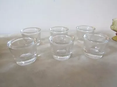 Buy Chunky Glass Set Of 6 Votive Tealight Candle Holders 6cm Tall • 11.99£