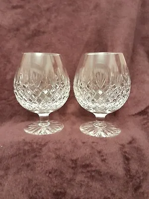 Buy Vintage Crystal Brandy Glasses Clear Cut Glass Set Of 2 • 12.99£