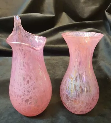 Buy Heron Studio Glass Vases Pink Lustre Mottled Glass • 18£