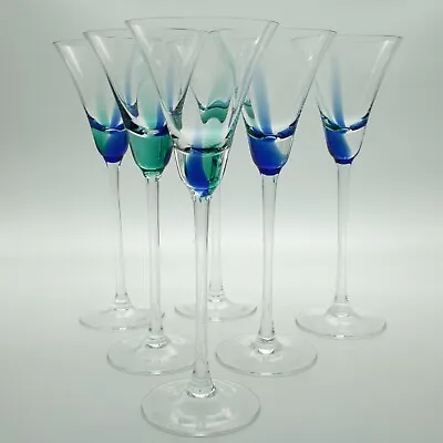 Buy Wine Glasses Tall Stem Boxed Set Of 6 By Glass Atelier Morava, Czech • 82.50£