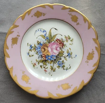 Buy Antique French Porcelain Hand Painted Flowers Plate C1850-60 • 20£